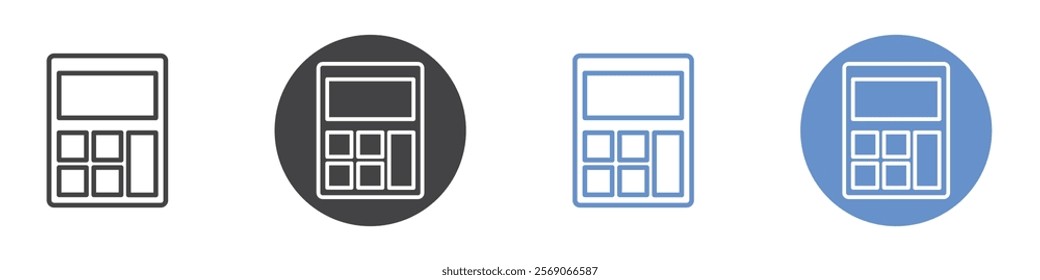 Calculator icon vector symbol outline sign