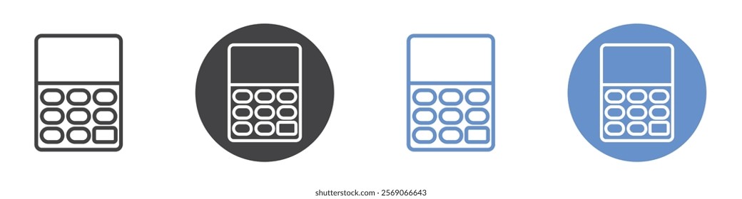 Calculator icon vector symbol outline sign