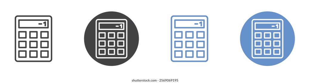 Calculator icon vector symbol outline sign