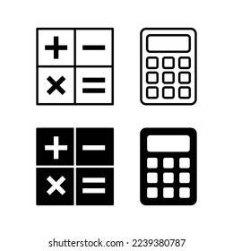 Icon-Vektorgrafik für Web- und Mobile-App. Rechnungsrechner-Zeichen und -Symbol.