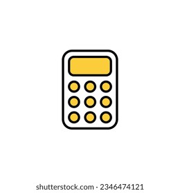 Icon-Vektorgrafik für Web- und Mobile-App. Rechnungsrechner-Zeichen und -Symbol.