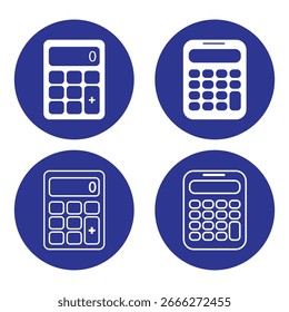 Vetor de ícone de calculadora para aplicativo móvel e Web. Sinal e símbolo da calculadora de contabilidade. Ilustração simples de calculadora, perfeito para logotipos e ícones de calculadora. EPS 10
