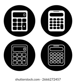 Vetor de ícone de calculadora para aplicativo móvel e Web. Sinal e símbolo da calculadora de contabilidade. Ilustração simples de calculadora, perfeito para logotipos e ícones de calculadora. EPS 10