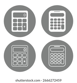 Vetor de ícone de calculadora para aplicativo móvel e Web. Sinal e símbolo da calculadora de contabilidade. Ilustração simples de calculadora, perfeito para logotipos e ícones de calculadora. EPS 10