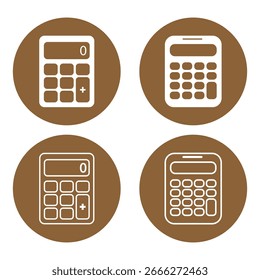 Vetor de ícone de calculadora para aplicativo móvel e Web. Sinal e símbolo da calculadora de contabilidade. Ilustração simples de calculadora, perfeito para logotipos e ícones de calculadora. EPS 10