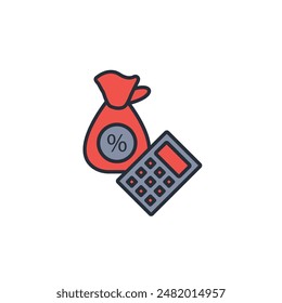 Calculator icon. vector.Editable stroke.linear style sign for use web design,logo.Symbol illustration.