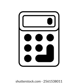 calculator icon with white background vector stock illustration