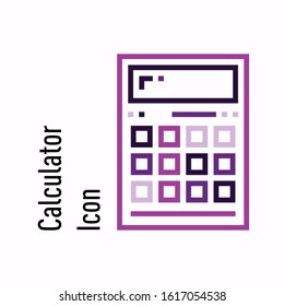 calculator icon in white backround and isolated vector illustration