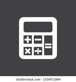 Calculator icon, white isolated vector illustration EPS10