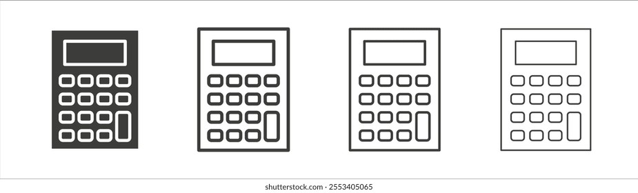 Calculator icons collection. vector set in black color