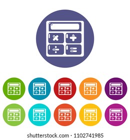 Calculator icons color set vector for any web design on white background