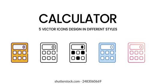 Calculator Icons different style vector stock illustration