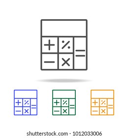 calculator icons. Element of edecation for mobile concept and web apps. Thin line  icon for website design and development, app development. Premium multicolor icons on white background