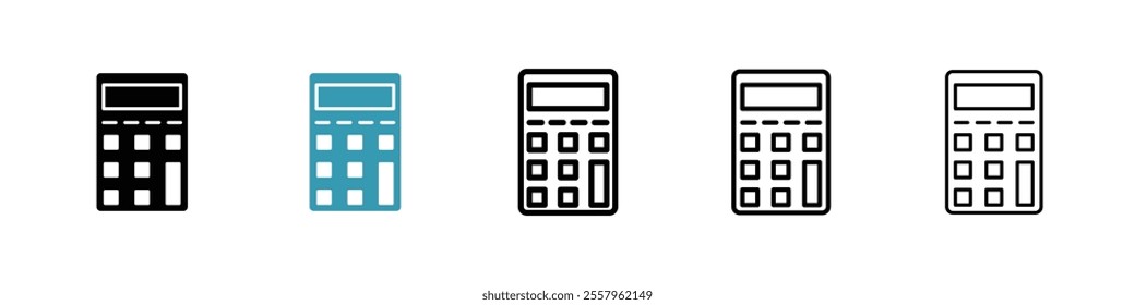 Calculator icons pack in black and blue.