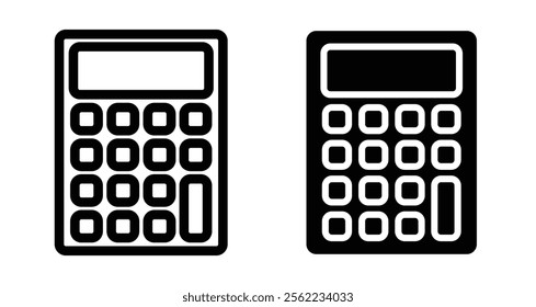 Calculator Icons pack in outlined and flat versions