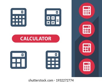 Calculator Icons. Professional, pixel perfect icons. EPS 10 format.