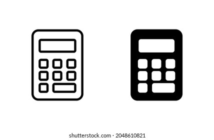 Calculator icons set. Accounting calculator sign and symbol.