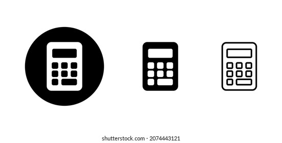 Calculator icons set. Accounting calculator sign and symbol.