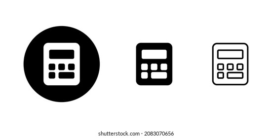 Calculator icons set. Accounting calculator sign and symbol.