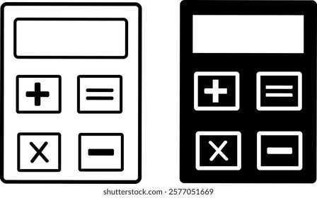 Calculator icons set. Accounting calculator sign and symbol.
