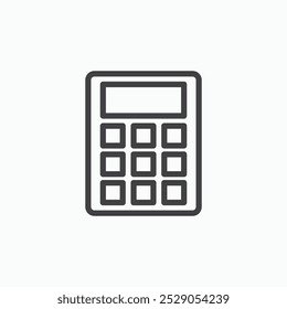 Conjunto de iconos de calculadora. Ilustración de línea y relleno