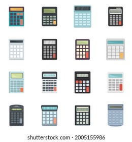 Icons für den Rechner eingestellt. Flachsatz mit TaschenVektorsymbolen einzeln auf weißem Hintergrund