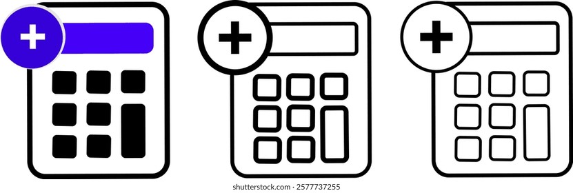 Calculator icons set. Calculator icon logo design template .
