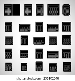 Calculator Icons Set - Isolated On Gray Background - Vector Illustration, Graphic Design Editable For Your Design 