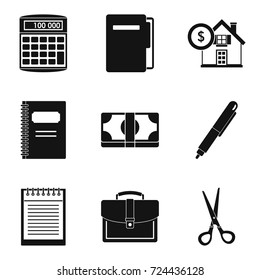 Calculator icons set. Simple set of 9 calculator vector icons for web isolated on white background