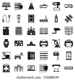 Calculator icons set. Simple style of 36 calculator vector icons for web isolated on white background