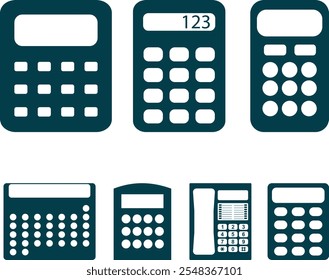 calculator icons set Vector illustration