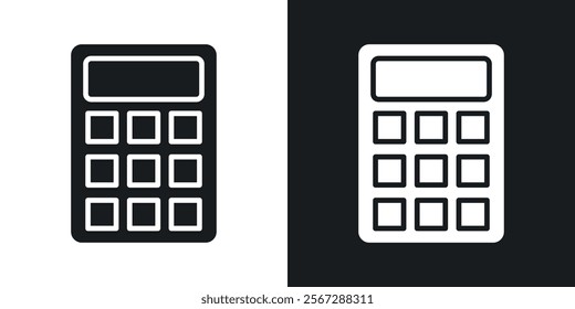 Calculator icons in solid black and white colors