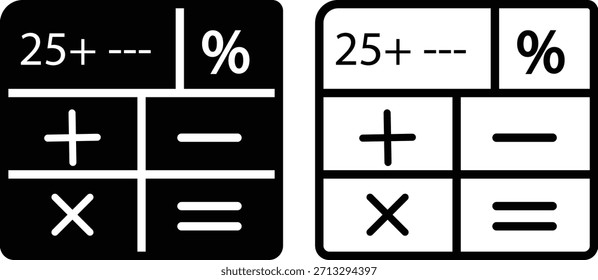 Iconos de la calculadora con fondo transparente