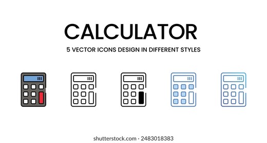 Calculator icons vector set stock illustration.