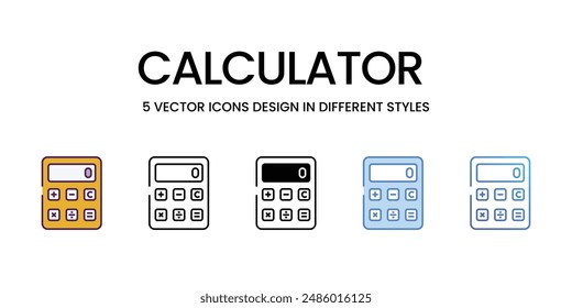 Calculator icons vector set stock illustration.