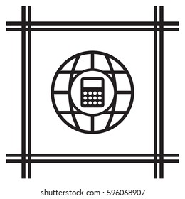 Calculator icon,vector. Flat design.  