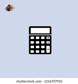  Calculator icon.Vector illustration of bucket simple flat, logo design isolated on gray background