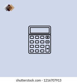  Calculator icon.Vector illustration of bucket simple flat, logo design isolated on gray background