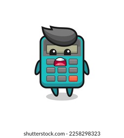 calculator illustration with apologizing expression, saying I am sorry , cute style design for t shirt, sticker, logo element