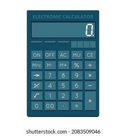 Ilustración de la calculadora en estilo plano. Imagen vectorial.
