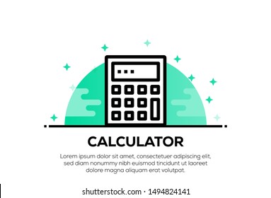 CALCULATOR AND ILLUSTRATION ICON CONCEPT