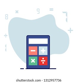 Calculator illustration. Calculator modern flat concept.