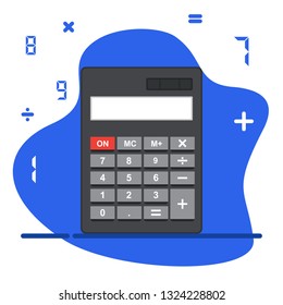 Calculator illustration. Calculator modern flat concept.