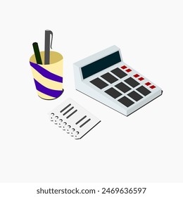 Ilustración de la calculadora, nota, Vector estacionario