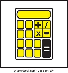 calculator illustration vector design in yellow color. suitable for logos, icons, posters, t-shirt designs, stickers, advertisements, companies, concepts, websites.