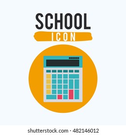 Calculator inside circle icon. School education learning and study theme. Colorful design. Vector illustration