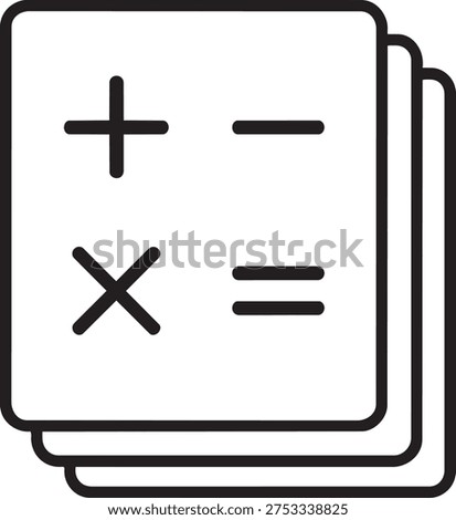 calculator interface screen line icon for online order cost estimation and commercial business financial calculation process