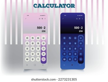 Calculator interface for smart phone vector 