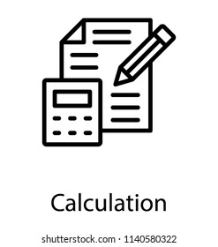 A calculator with the invoice and pencil depicting calculation 