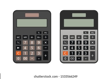 calculator isolated on white background illustration vector,2 different color